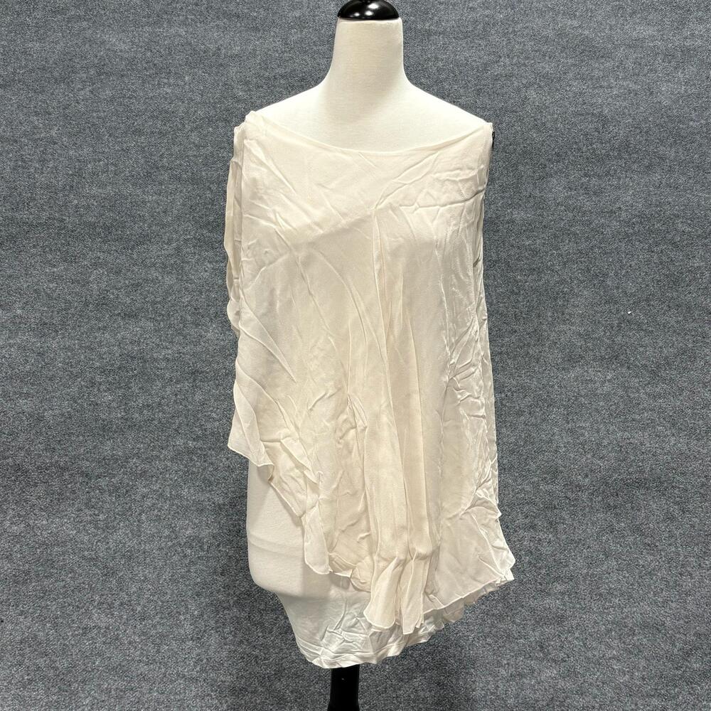 Alice + Olivia Dress Womens L Pink One Shoulder Layered Chiffon Short Shift